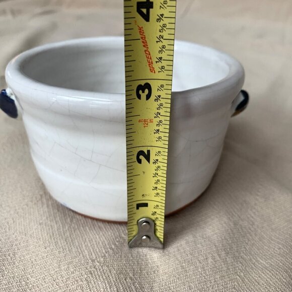 Vintage Handmade Pottery Small Bowl With Blue Birds on Sides - Picture 8 of 9